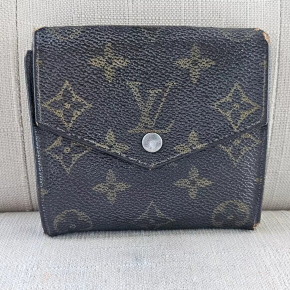Vintage Louis Vuitton Wallet Brown Card Holder Trifold Purse Made in France Auth - Picture 1 of 12